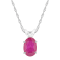 7x5mm Oval Ruby 14k White Gold Pendant With Chain