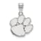 Rhodium Over Sterling Silver LogoArt Clemson University Medium Pendant