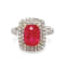 3.28 Ctw Ruby and 0.98 Ctw White Diamond Ring in 14K 2-Tone