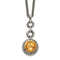 Sterling Silver with Gold-tone Flash Gold-plated Citrine Necklace