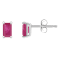 5x3mm Emerald Cut Ruby 14k White Gold Stud Earrings