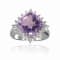 Checkerboard Square Cushion Cut Amethyst with White Topaz Accents
Sterling Silver Halo Ring