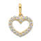 14K Yellow Gold Cubic Zirconia Children's Heart Pendant