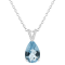 12x8mm Pear Shape Sky Blue Topaz With Diamond Accents Rhodium Over
Sterling Silver Pendant w/ Chain