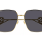 Gucci Gold Tone Oversize Frame with "GG" Logo Accent / Gray
Lens Sunglasses