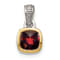Rhodium Over Sterling Silver with 14k Accent Garnet Pendant