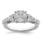 Rhodium Over 14K White Gold Lab Grown Diamond VS/SI GH, Cluster Ring 1.028ctw