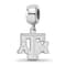 Sterling Silver Rhodium-plated LogoArt Texas A and M University Small
Dangle Bead