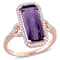 Amethyst and Diamond 14K Rose Gold Engagement Ring 5.27ctw
