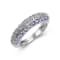 Sterling Silver Tanzanite and White Topaz  Multi-Row Band Ring, 1.04ctw
