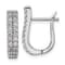 Rhodium Over Sterling Silver Polished 2-Row Cubic Zirconia Hinged Hoop Earrings
