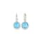 14K Yellow Gold Blue and White Topaz Leverback Dangle Earrings