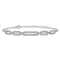 Rhodium Over Sterling Silver Polished Cubic Zirconia Link with 1.5-inch
Extension Bracelet