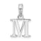 Sterling Silver Polished Block Initial -M- Pendant