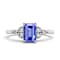14K White Gold Tanzanite and Diamond Ring 0.59 ctw