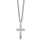White Cubic Zirconia Stainless Steel Men's Cross Pendant With Chain