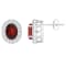8x6mm Oval Garnet And White Topaz Accent Rhodium Over Sterling Silver
Halo Stud Earrings