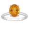 10x8mm Oval Citrine With Diamond Accents Rhodium Over Sterling Silver
Hidden Halo Ring
