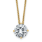 14K Yellow Gold 2 ct. 8.0mm Round G H I True Light Moissanite Solitaire
Pendant with Chain