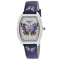 Christian Van Sant Women's Papillon Blue with Multi-color Butterfly
Design Leather Strap Watch