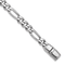 Rhodium Over Sterling Silver Polished 8.5mm Figaro 20 inch Chain