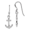 Rhodium Over Sterling Silver Anchor Earrings