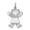 Rhodium Over 14k White Gold Satin Girl Joy Charm