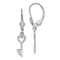 Rhodium Over 14k White Gold Polished Heart Key Earrings