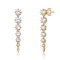 Linear CZ Fringe Drop Earrings In 14K Gold Over Sterling Silver