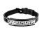 Mens Carbon Fiber, Stainless Steel and Black Leather Greek Key Bracelet