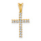 14k Yellow Gold Diamond Latin Cross Pendant
