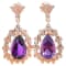 Amethyst and CZ 6.95 Ctw Pear 18K Rose Gold Over Sterling Silver Center
Design Earrings Jewelry