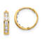 14K Yellow Gold Cubic Zirconia Hinged Hoop Earrings
