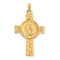 14k Yellow Gold Textured Cross with Miraculous Medal Pendant