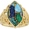 Mohave Turquoise Marquise Statement Ring In 18K Gold Over Sterling Silver