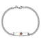 Rhodium Over 14k White Gold Medical Soft Diamond Shape Red Enamel Cuban
Link ID Bracelet