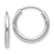 Rhodium Over 14k White Gold 5/8" Polished Endless Hoop Earrings