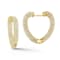 Sterling Statements 14K Yellow Gold Over Sterling Silver Pave Heart Hoop Earrings