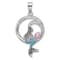 Rhodium Over Sterling Silver Polished and Antiqued Cubic Zirconia
Mermaid Pendant