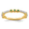 14K Yellow Gold Stackable Expressions Lab Created Emerald and Diamond
Ring 0.16ctw