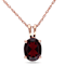 Garnet 10K Rose Gold Pendant With Chain 1.40ctw