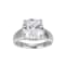 White Cubic Zirconia Platinum Over Sterling Silver April Birthstone Ring 6.71ctw