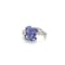 Rhodium Over Sterling Silver Oval Tanzanite and White Zircon Ring 1.96ctw