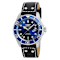 Invicta Pro Diver 43mm Blue Dial Leather Band Quartz Watch