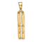 14k Yellow Gold 3D Textured Snow Skis Pendant