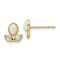 14k Yellow Gold Cubic Zirconia and Lab Created Opal Stud Earrings