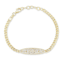 Sterling Statements 14K Yellow Gold Over Sterling Silver Pave ID Bar
Curb Chain Bracelet