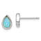 Rhodium Over Sterling Silver Polished Blue Created Opal Teardrop Stud Earrings