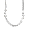 14-16mm Baroque White Freshwater Pearl Sterling Silver Station Necklace