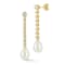 Rachel Zoe Freshwater Pearl CZ Tennis Drop Earrings in 14K Gold Over
Sterling Silver